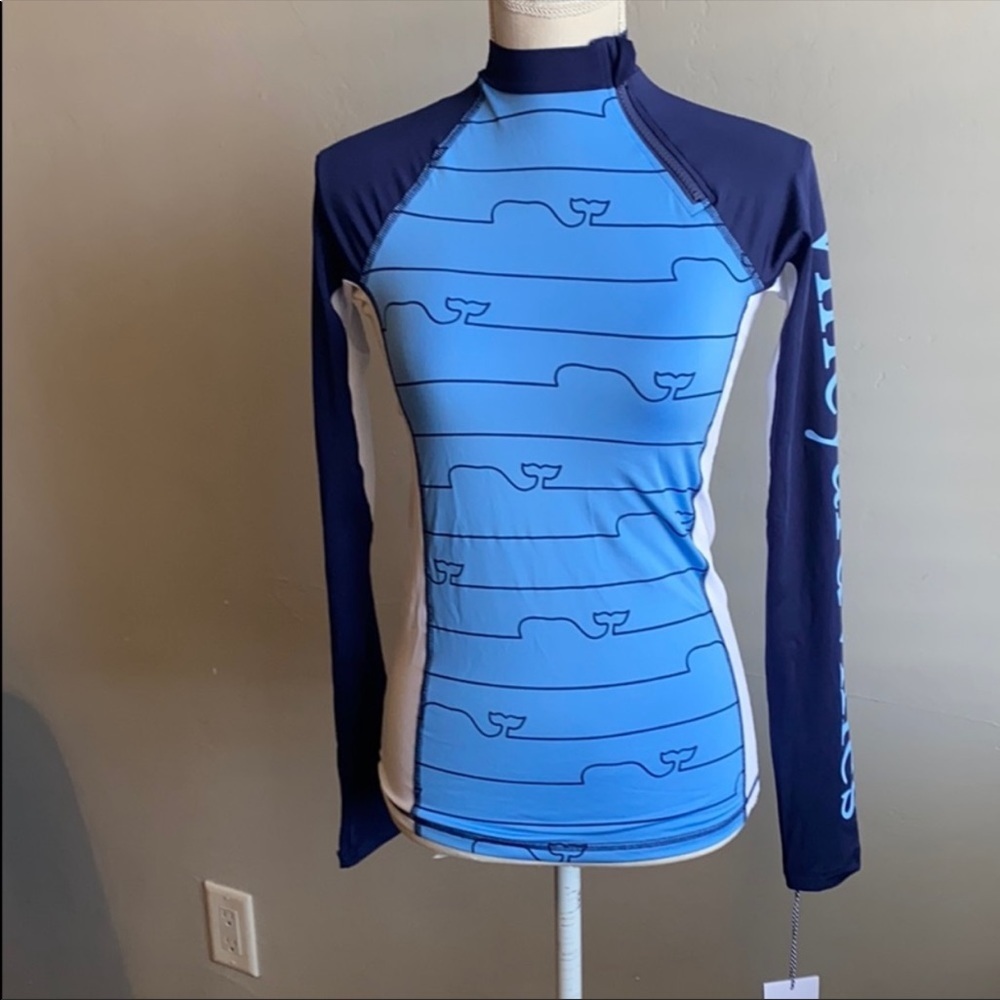 Vineyard Vines Blue and Navy Long Sleeve Rash Guard